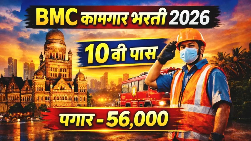 ⛑️ BMC Kamgar Bharti 2026 | 10 वी पास कामगार भरती 2026 | पगार 56,900